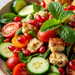 A beautiful lebanese fattoush salad vibrant and fresh with crispy toasted pita juicy tomatoes crunc