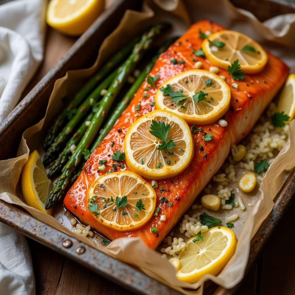 Baked Lemon Garlic Salmon